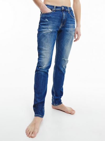 Calvin Klein Ruhák HU087115 | Calvin Klein Slim Tapered Férfi Farmernadrág Sötét Kék